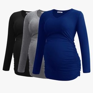 3 Long-Sleeve Maternity Shirts